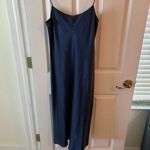 Theory Navy Silk Midi Slip Dress - US 6